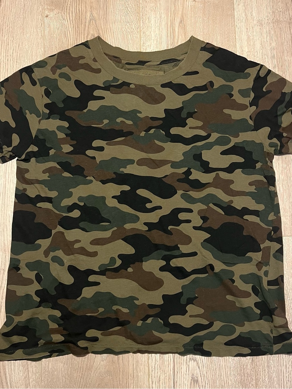 Nili Lotan Camouflage Short-Sleeve Tee - Olive, Brown, Black